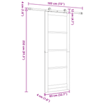 Casa si Gradina - Constructii - Usi interior, exterior si garaj - Usi garaj - Usa glisanta  cu kit de accesorii 83x232 cm din lemn masiv de pin - Infinity.ro