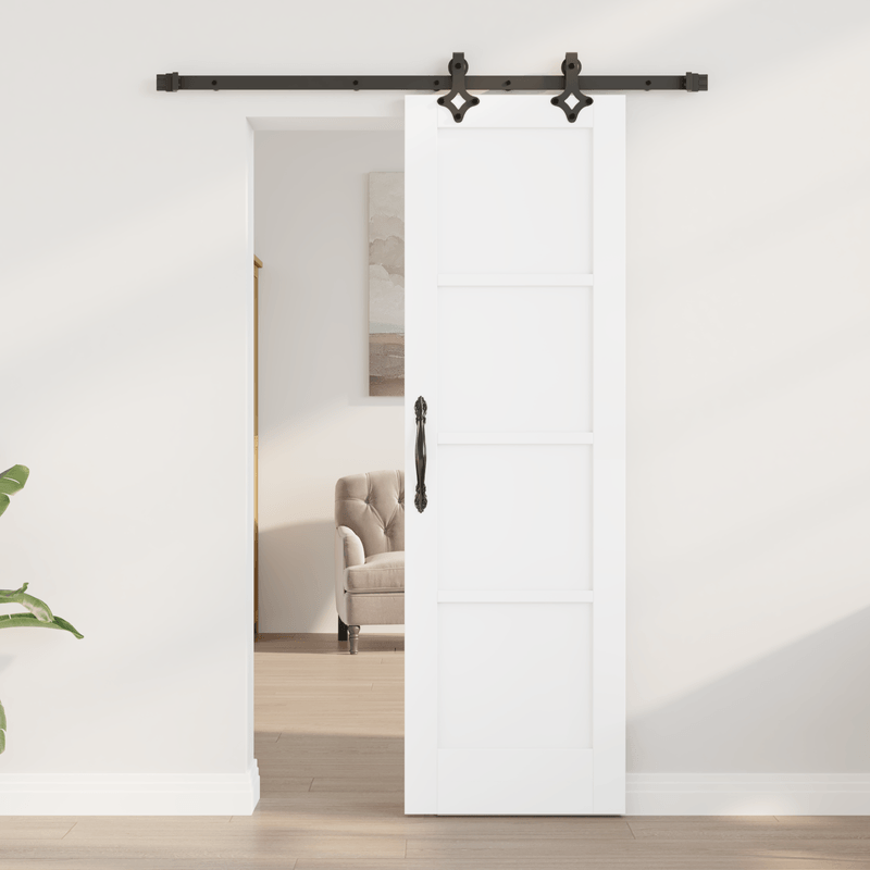 Casa si Gradina - Constructii - Usi interior, exterior si garaj - Usi garaj - Usa glisanta  cu set de accesorii 'ORKDAL'Alb lemn solid de pin - Infinity.ro