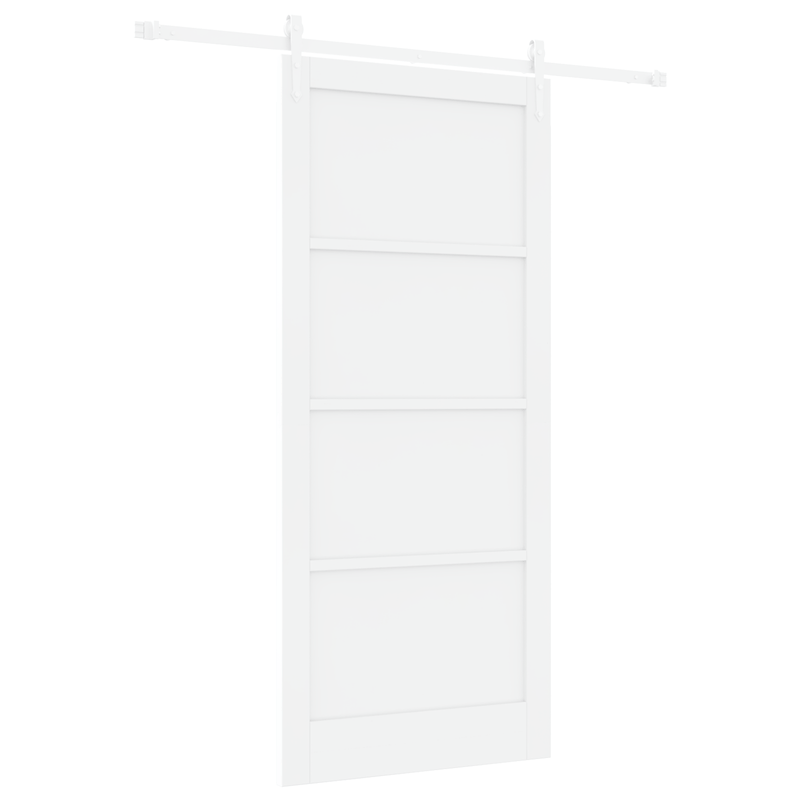 Casa si Gradina - Constructii - Usi interior, exterior si garaj - Usi garaj - Usa glisanta  cu set de hardware alb 93x211 cm din lemn masiv de pin - Infinity.ro