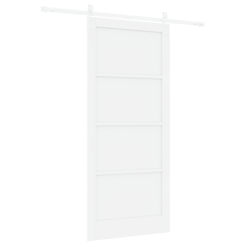 Casa si Gradina - Constructii - Usi interior, exterior si garaj - Usi garaj - Usa glisanta  cu set de hardware alb 93x211 cm din lemn masiv de pin - Infinity.ro