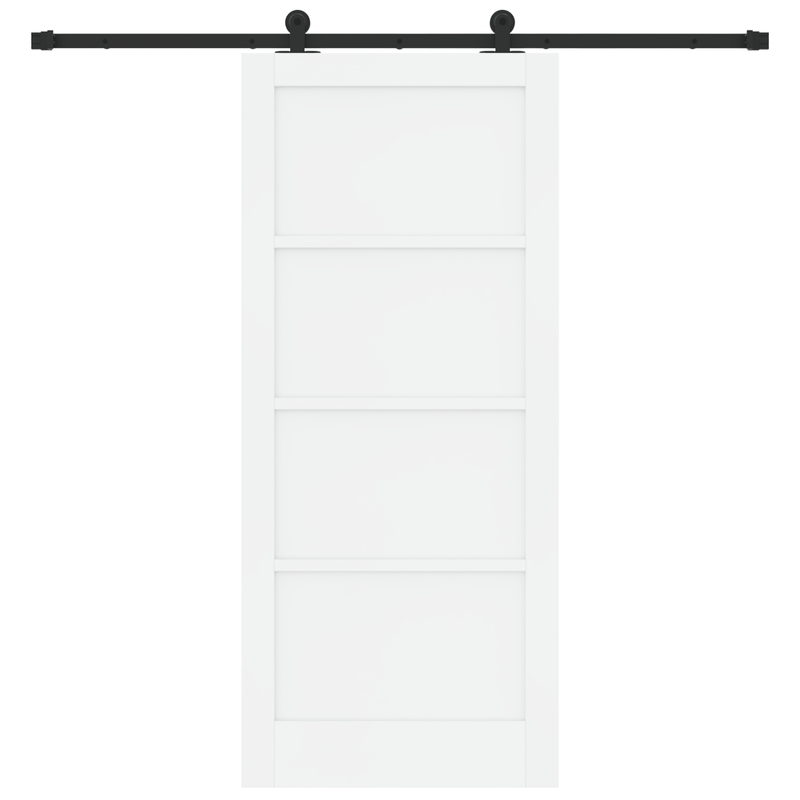 Casa si Gradina - Constructii - Usi interior, exterior si garaj - Usi garaj - Usa glisanta  cu set de accesorii Alb 86x198,5 cm Lemn masiv Pin - Infinity.ro