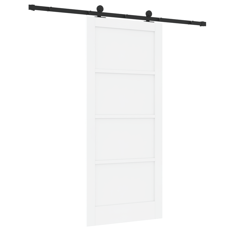 Casa si Gradina - Constructii - Usi interior, exterior si garaj - Usi garaj - Usa glisanta  cu set de accesorii Alb 86x198,5 cm Lemn masiv Pin - Infinity.ro