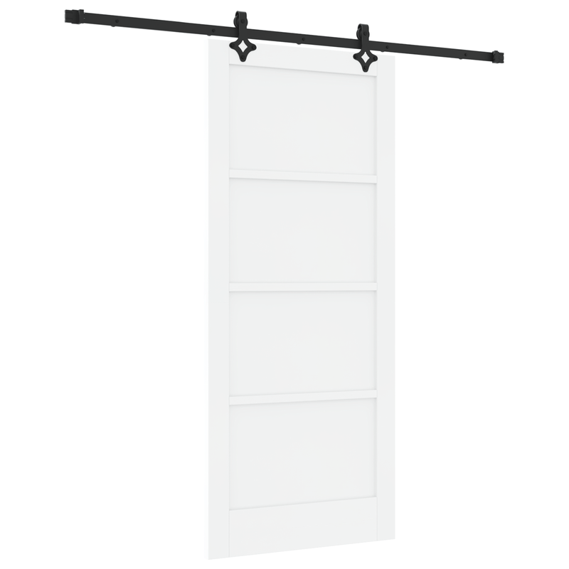 Casa si Gradina - Constructii - Usi interior, exterior si garaj - Usi garaj - Usa glisanta  cu set de accesorii Alb 86x198.5 cm Lemn de pin masiv - Infinity.ro