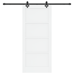 Casa si Gradina - Constructii - Usi interior, exterior si garaj - Usi garaj - Usa glisanta  cu set de accesorii Alb 86x198.5 cm Lemn de pin masiv - Infinity.ro