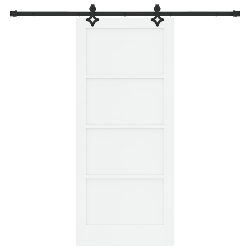 Casa si Gradina - Constructii - Usi interior, exterior si garaj - Usi garaj - Usa glisanta  cu set de accesorii Alb 86x198.5 cm Lemn de pin masiv - Infinity.ro