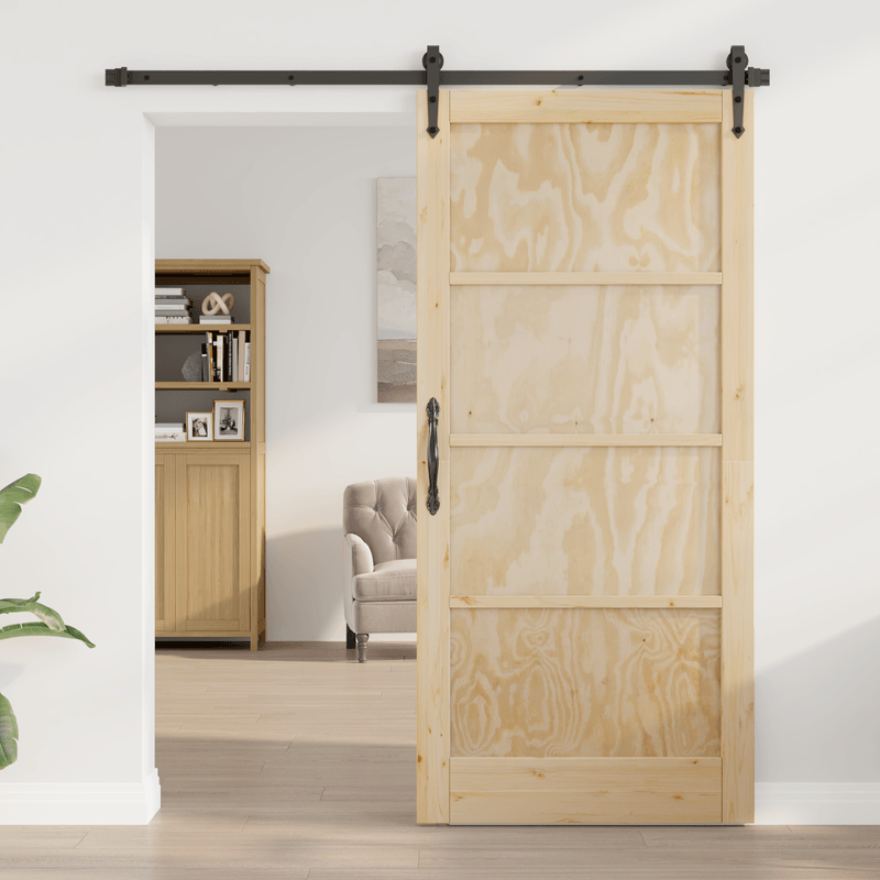 Casa si Gradina - Constructii - Usi interior, exterior si garaj - Usi interior - Usa Glisanta  cu Set de Hardware 93x202 cm Lemn Solid de Pin - Infinity.ro