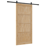 Casa si Gradina - Constructii - Usi interior, exterior si garaj - Usi interior - Usa Glisanta  cu Set de Hardware 93x202 cm Lemn Solid de Pin - Infinity.ro