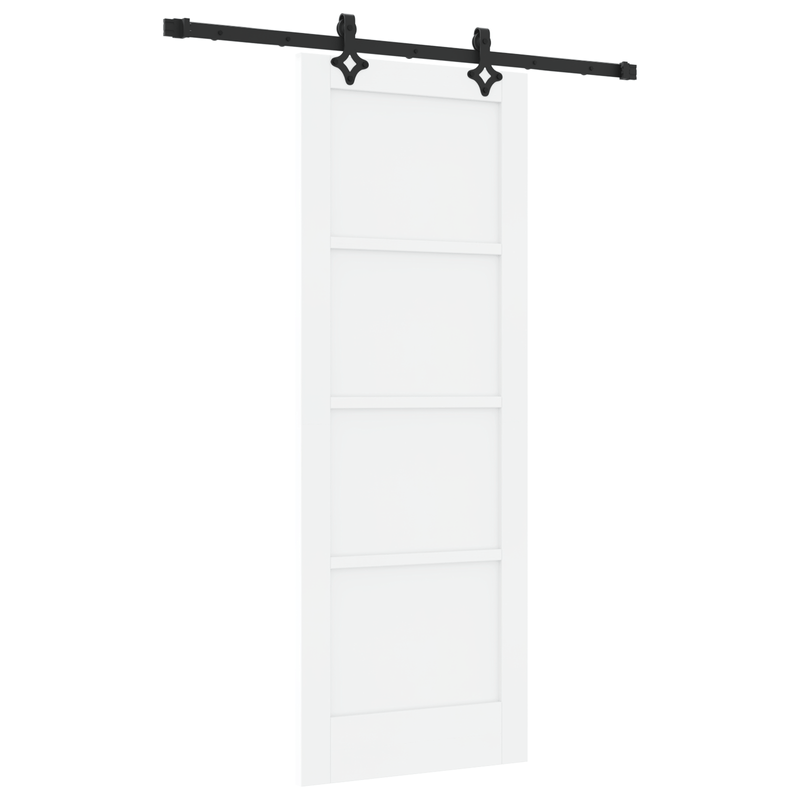 Casa si Gradina - Constructii - Usi interior, exterior si garaj - Usi garaj - Usa Glisanta  cu Set de Hardware 'ORKDAL'Alb Lemn Solid de Pin - Infinity.ro