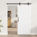 Casa si Gradina - Constructii - Usi interior, exterior si garaj - Usi interior - Usa glisanta cu set de accesorii 'ORKDAL'Alb Lemn Solid de Pin - Infinity.ro