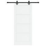 Casa si Gradina - Constructii - Usi interior, exterior si garaj - Usi interior - Usa glisanta cu set de accesorii 'ORKDAL'Alb Lemn Solid de Pin - Infinity.ro