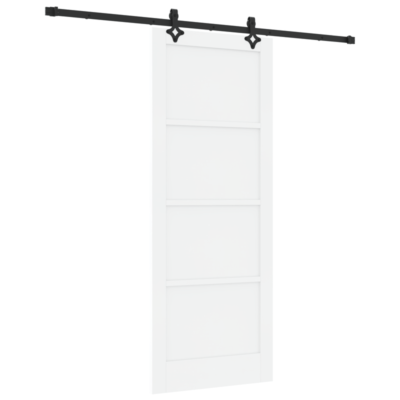 Casa si Gradina - Constructii - Usi interior, exterior si garaj - Usi garaj - Usa glisanta  cu set de hardware 'ORKDAL'Lemn solid Alb - Infinity.ro