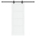 Casa si Gradina - Constructii - Usi interior, exterior si garaj - Usi garaj - Usa glisanta  cu set de hardware 'ORKDAL'Lemn solid Alb - Infinity.ro