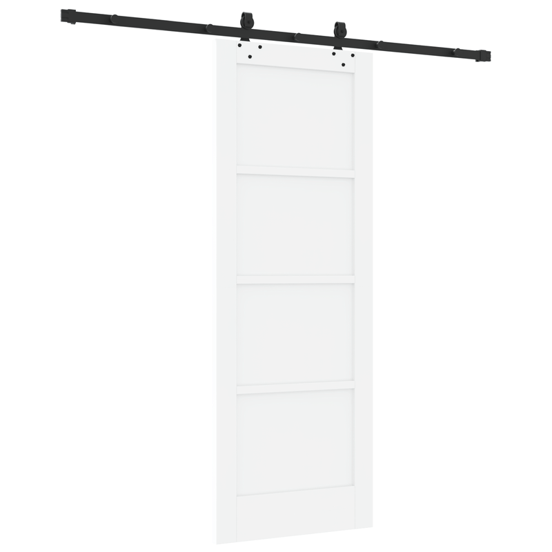 Casa si Gradina - Constructii - Usi interior, exterior si garaj - Usi garaj - Usa Glisanta  cu Set de Accesorii Alba 73.5x198.5 cm Lemn de Pin Solid - Infinity.ro