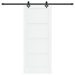 Casa si Gradina - Constructii - Usi interior, exterior si garaj - Usi garaj - Usa glisanta cu set de accesorii 'ORKDAL'Alb din lemn de pin masiv - Infinity.ro