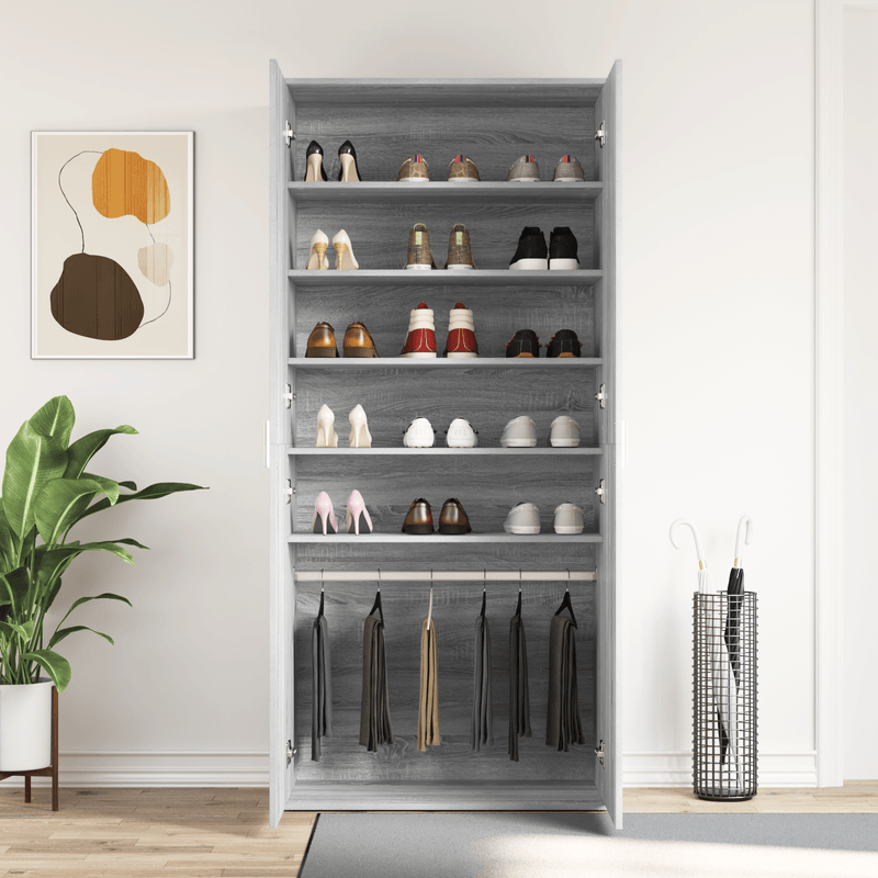 Casa si Gradina - Mobilier - Organizare si depozitare - Organizator incaltaminte - Cabinet Pantofi Gri Sonoma 80x39x180 cm Placa Aglomerata - Infinity.ro