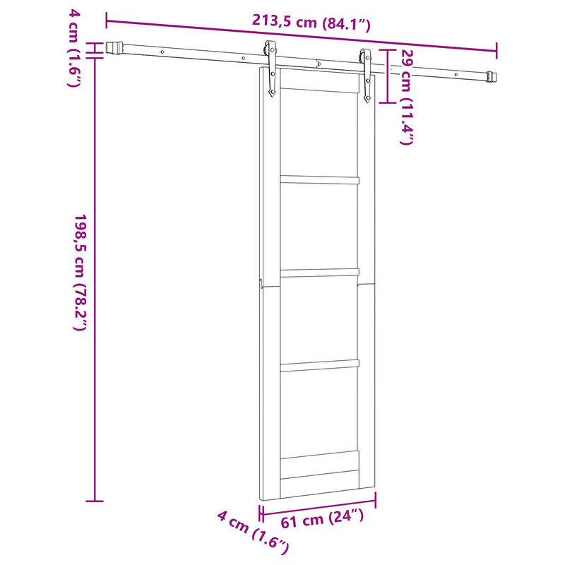 Casa si Gradina - Constructii - Usi interior, exterior si garaj - Usi garaj - Usa glisanta  cu set de accesorii 'ORKDAL'din lemn masiv de pin - Infinity.ro