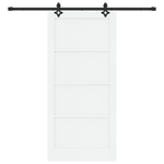 Casa si Gradina - Constructii - Usi interior, exterior si garaj - Usi garaj - Usa glisanta  cu set de accesorii Alb 93x202 cm Lemn solid de pin - Infinity.ro