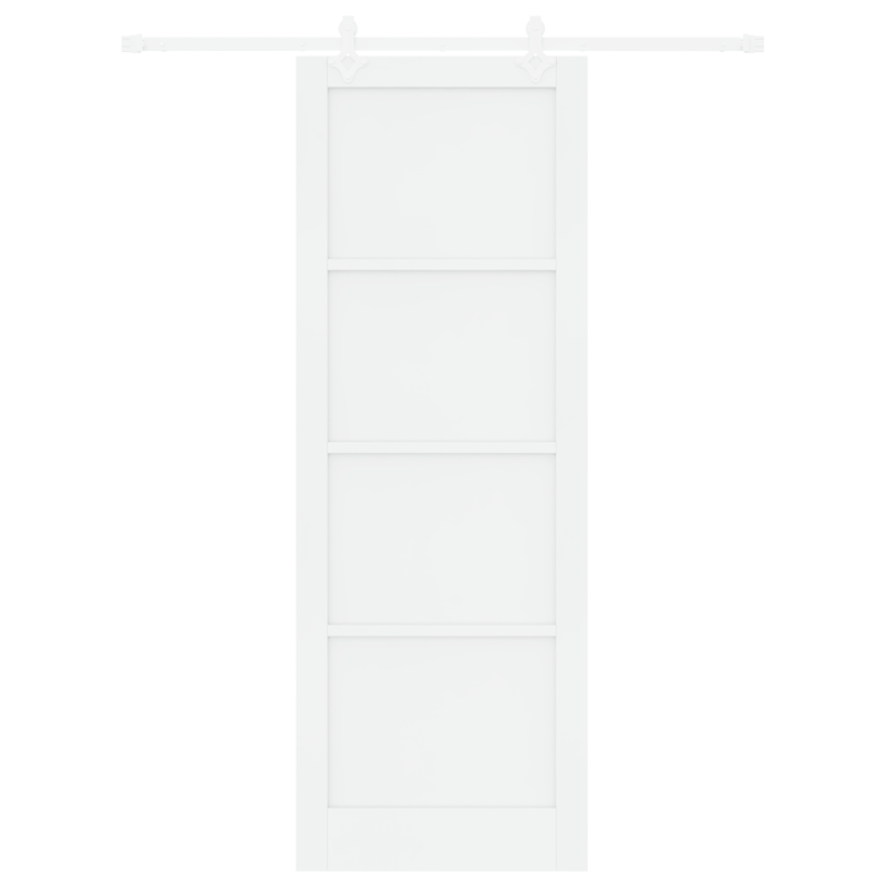 Casa si Gradina - Constructii - Usi interior, exterior si garaj - Usi garaj - Usa glisanta  cu set de fierarie Alb 83x232 cm Lemn solid pin - Infinity.ro