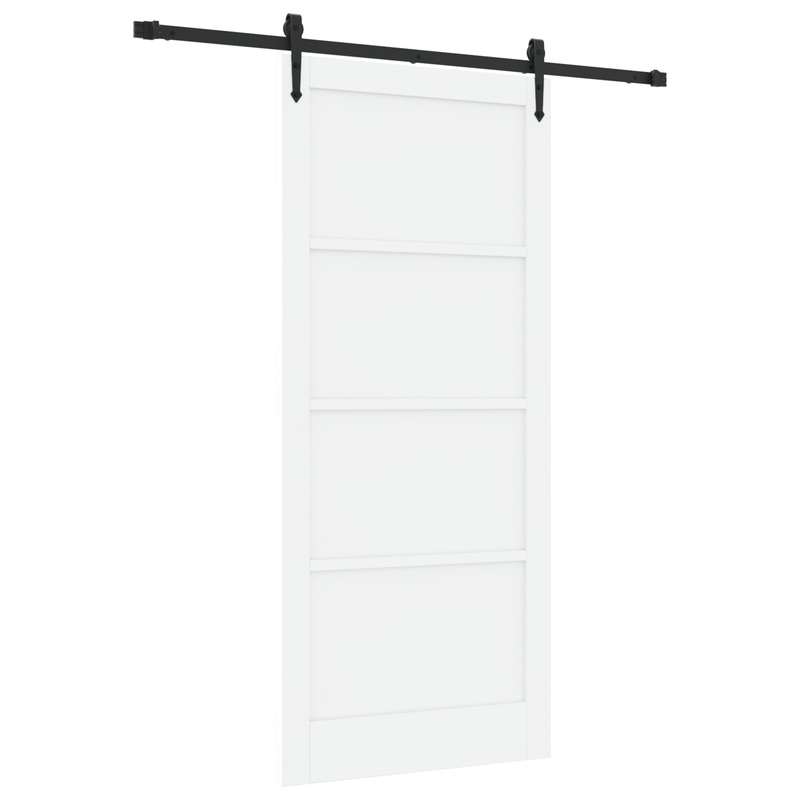 Casa si Gradina - Constructii - Usi interior, exterior si garaj - Usi interior - Usa glisanta  cu set de accesorii Alb 93x211 cm Lemn solid de pin - Infinity.ro