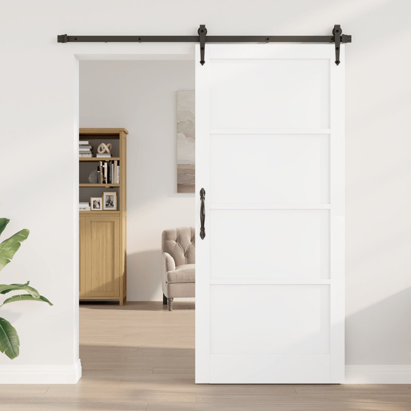 Casa si Gradina - Constructii - Usi interior, exterior si garaj - Usi interior - Usa glisanta  cu set de accesorii Alb 93x211 cm Lemn solid de pin - Infinity.ro