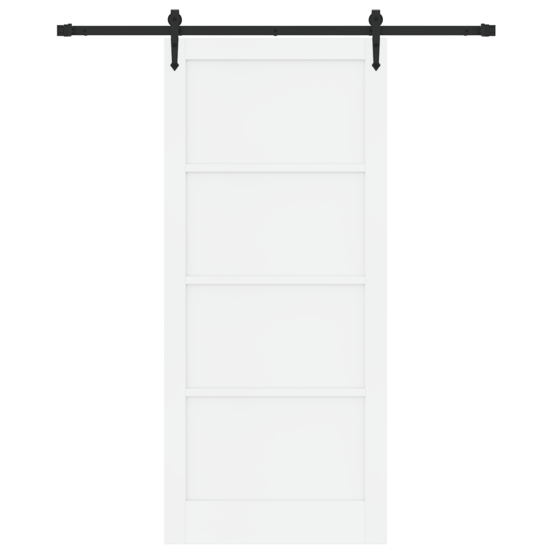 Casa si Gradina - Constructii - Usi interior, exterior si garaj - Usi interior - Usa glisanta  cu set de accesorii Alb 93x211 cm Lemn solid de pin - Infinity.ro