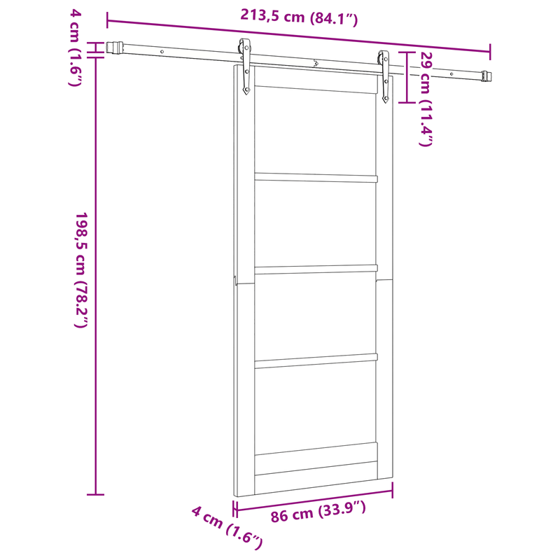 Casa si Gradina - Constructii - Usi interior, exterior si garaj - Usi interior - Usa glisanta  cu set de hardware 'ORKDAL'Lemn masiv de Pin - Infinity.ro