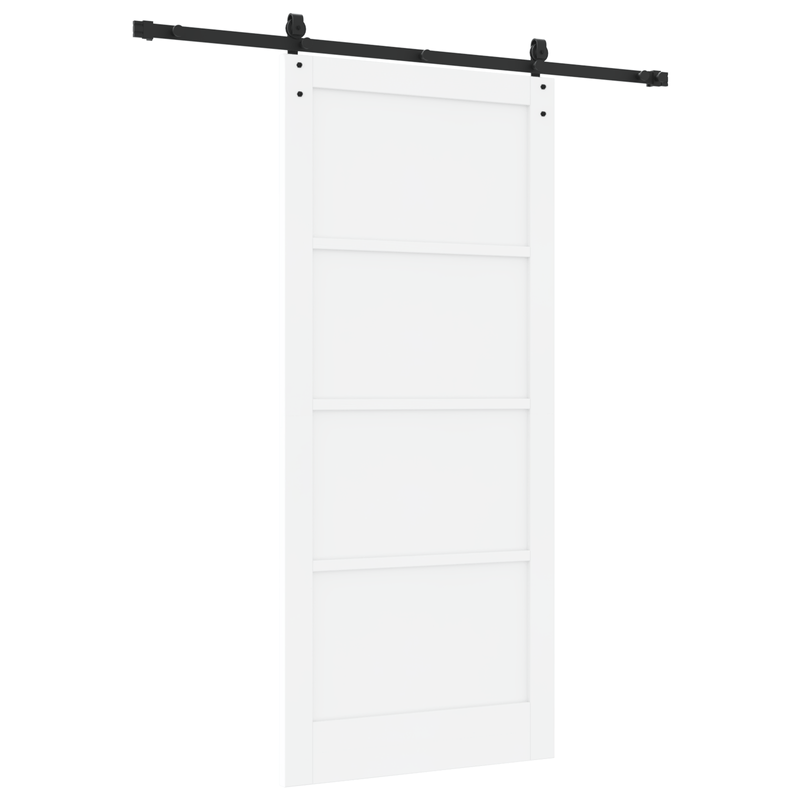 Casa si Gradina - Constructii - Usi interior, exterior si garaj - Usi interior - Usa glisanta  cu set de accesorii Alb 93x211 cm Lemn solid de pin - Infinity.ro