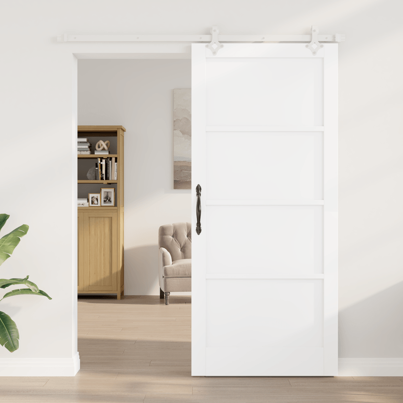 Casa si Gradina - Constructii - Usi interior, exterior si garaj - Usi interior - Usa Glisanta  cu Set de Hardware Alb 93x211 cm Lemn Masiv Pin - Infinity.ro