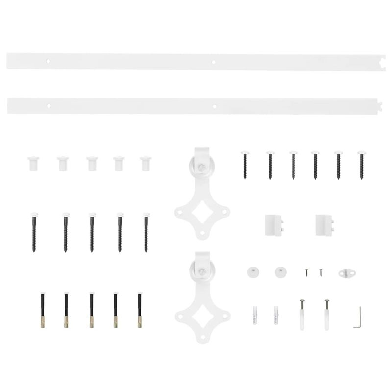 Casa si Gradina - Constructii - Usi interior, exterior si garaj - Usi interior - Usa Glisanta  cu Set de Hardware Alb 93x211 cm Lemn Masiv Pin - Infinity.ro