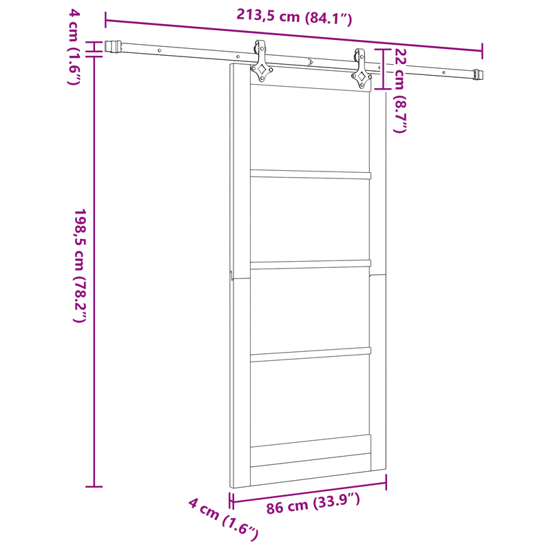 Casa si Gradina - Constructii - Usi interior, exterior si garaj - Usi interior - Usa glisanta cu set de accesorii 'ORKDAL'din lemn masiv de pin - Infinity.ro