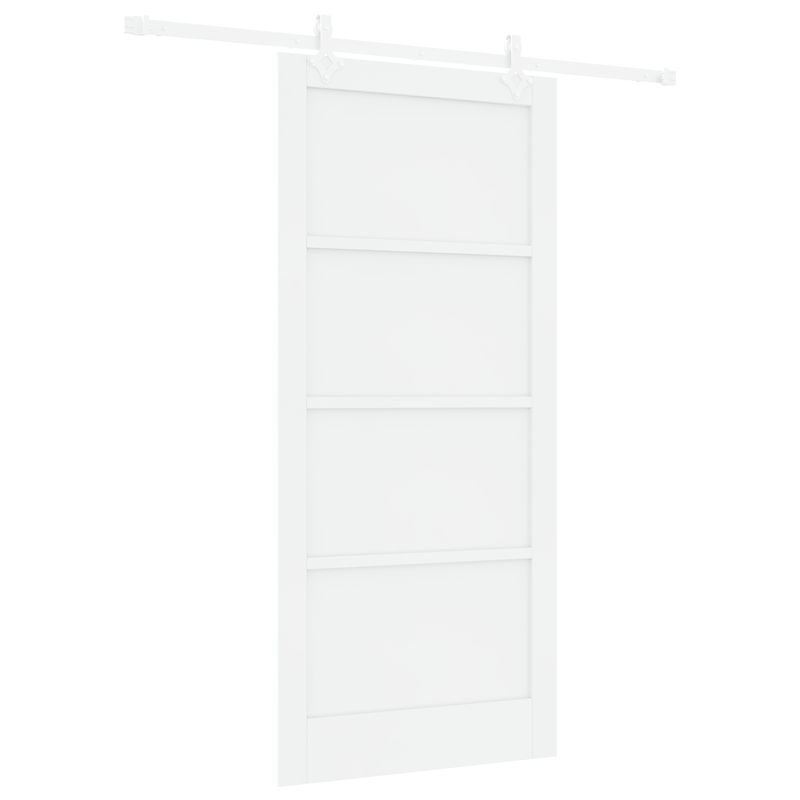 Casa si Gradina - Constructii - Usi interior, exterior si garaj - Usi interior - Usa glisanta  cu set de accesorii Alb 93x202 cm Lemn masiv Pin - Infinity.ro