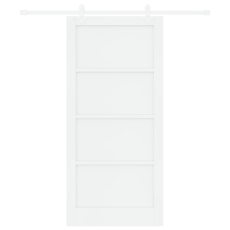 Casa si Gradina - Constructii - Usi interior, exterior si garaj - Usi interior - Usa glisanta  cu set de accesorii Alb 93x202 cm Lemn masiv Pin - Infinity.ro