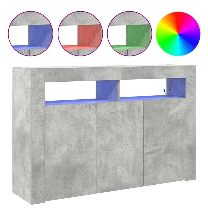 Casa si Gradina - Mobilier - Comode si corpuri - Comode - Comoda Gri beton Lemn stratificat 116 x 30 x 75 cm Rectangulara - Infinity.ro