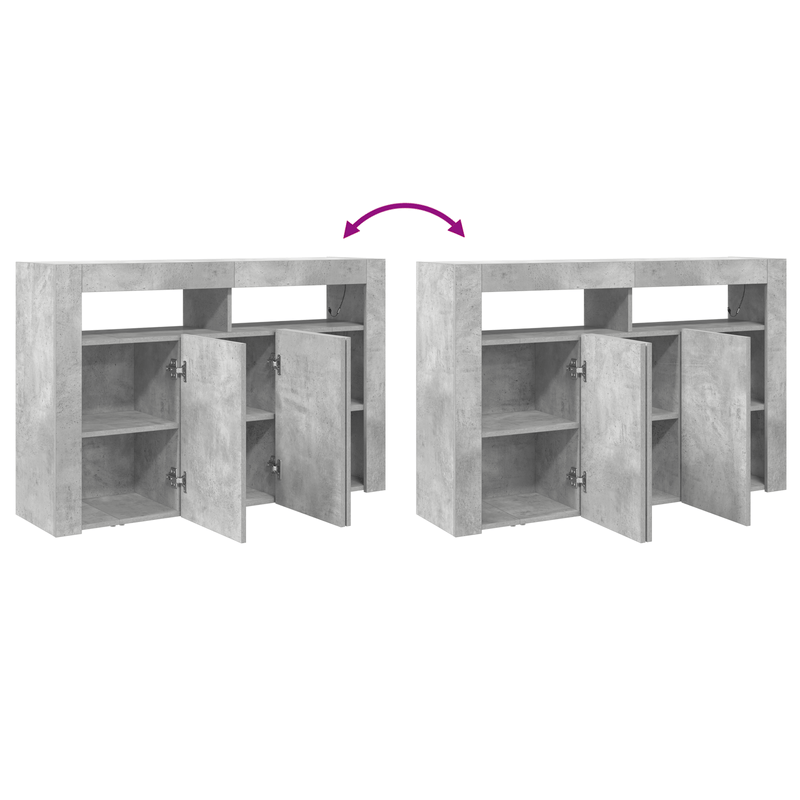 Casa si Gradina - Mobilier - Comode si corpuri - Comode - Comoda Gri beton Lemn stratificat 116 x 30 x 75 cm Rectangulara - Infinity.ro