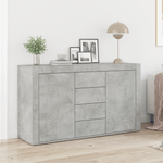 Casa si Gradina - Mobilier - Comode si corpuri - Comode - Bufet Gri Beton Lemn Prelucrat 120 x 36 x 69 cm Depozitare - Infinity.ro