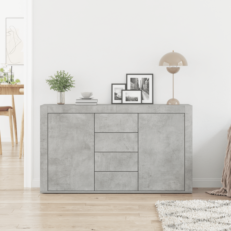 Casa si Gradina - Mobilier - Comode si corpuri - Comode - Bufet Gri Beton Lemn Prelucrat 120 x 36 x 69 cm Depozitare - Infinity.ro