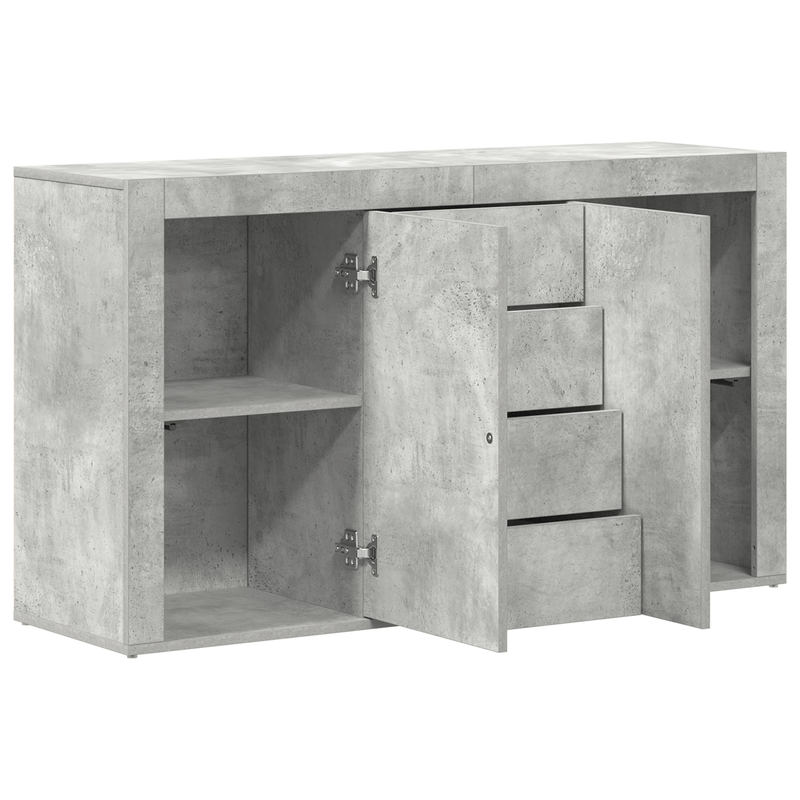 Casa si Gradina - Mobilier - Comode si corpuri - Comode - Bufet Gri Beton Lemn Prelucrat 120 x 36 x 69 cm Depozitare - Infinity.ro