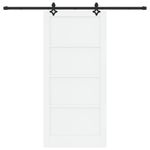 Casa si Gradina - Constructii - Usi interior, exterior si garaj - Usi garaj - Usa glisanta  cu set de hardware 'ORKDAL'Alb din lemn solid de pin - Infinity.ro