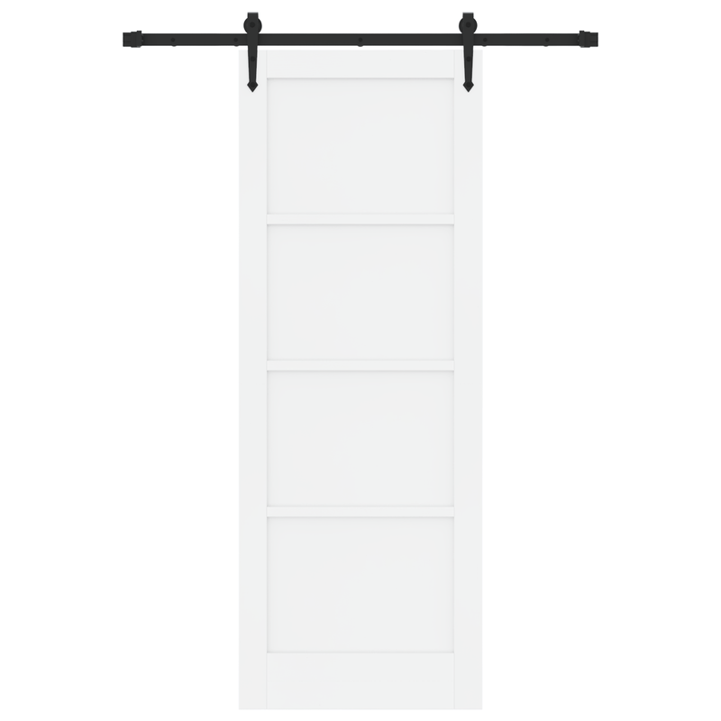 Casa si Gradina - Constructii - Usi interior, exterior si garaj - Usi garaj - Usa Glisanta  cu Set de Hardware 'ORKDAL'Alb Lemn Solid de Pin - Infinity.ro