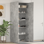 Casa si Gradina - Mobilier - Organizare si depozitare - Organizator incaltaminte - Dulap pentru Pantofi Gri Concret 80x35,5x180 cm Lemn Prelucrat - Infinity.ro