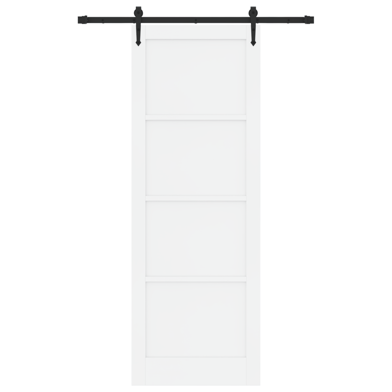 Casa si Gradina - Constructii - Usi interior, exterior si garaj - Usi garaj - Usa glisanta cu set de accesorii 'ORKDAL'Alb Lemn Solid de Pin - Infinity.ro