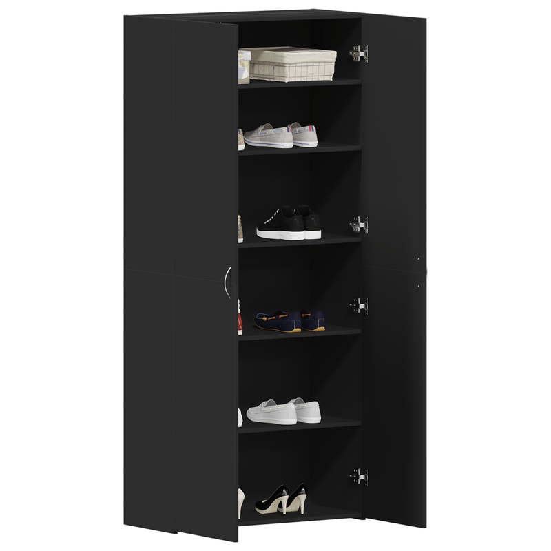 Casa si Gradina - Mobilier - Organizare si depozitare - Organizator incaltaminte - Dulap pentru pantofi Negru 80x35,5x180 cm Lemn prelucrat - Infinity.ro