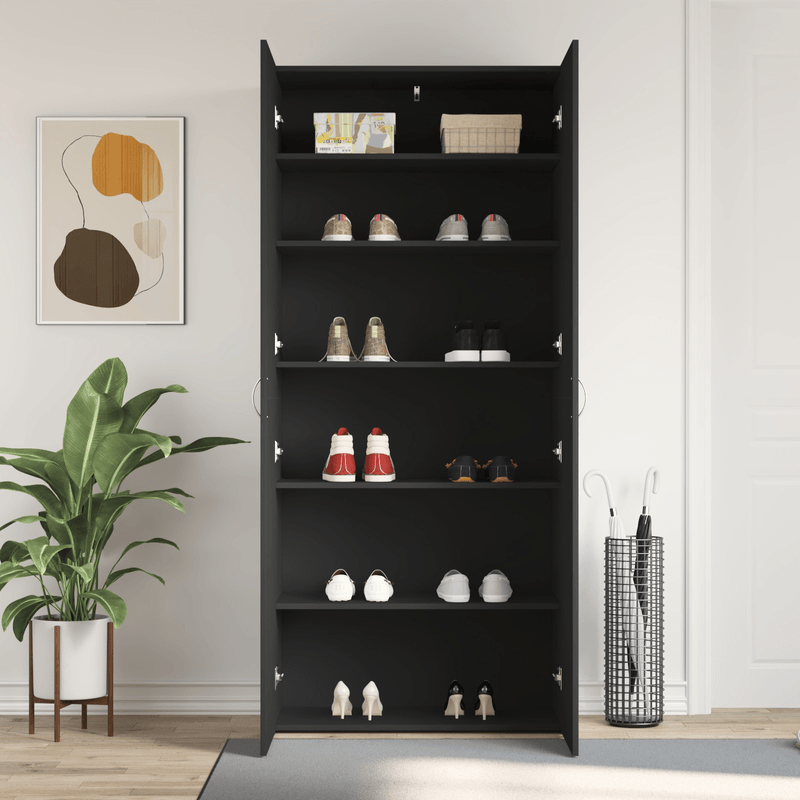 Casa si Gradina - Mobilier - Organizare si depozitare - Organizator incaltaminte - Dulap pentru pantofi Negru 80x35,5x180 cm Lemn prelucrat - Infinity.ro
