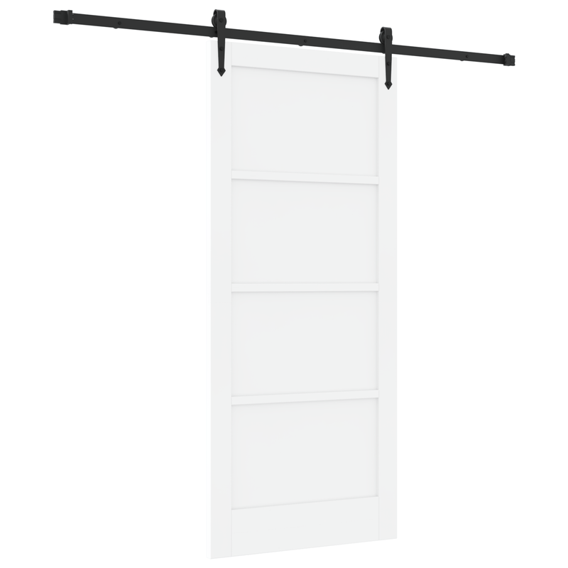 Casa si Gradina - Constructii - Usi interior, exterior si garaj - Usi garaj - Usa glisanta  cu set de montaj 'ORKDAL'Alb lemn solid din pin - Infinity.ro