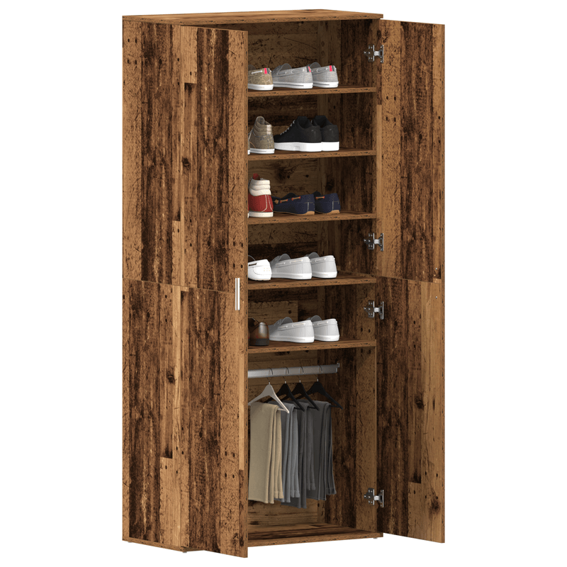 Casa si Gradina - Mobilier - Organizare si depozitare - Organizator incaltaminte - Cabinet pentru pantofi Lemn vechi 80x39x180 cm Lemn prelucrat - Infinity.ro