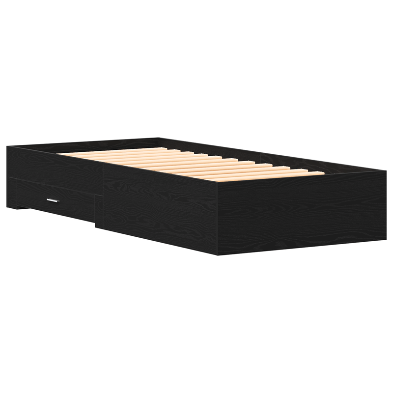 Casa si Gradina - Mobilier - Paturi si accesorii - Paturi - Pat  Cadru Negru Stejar 90x190 cm Lemn prelucrat - Infinity.ro