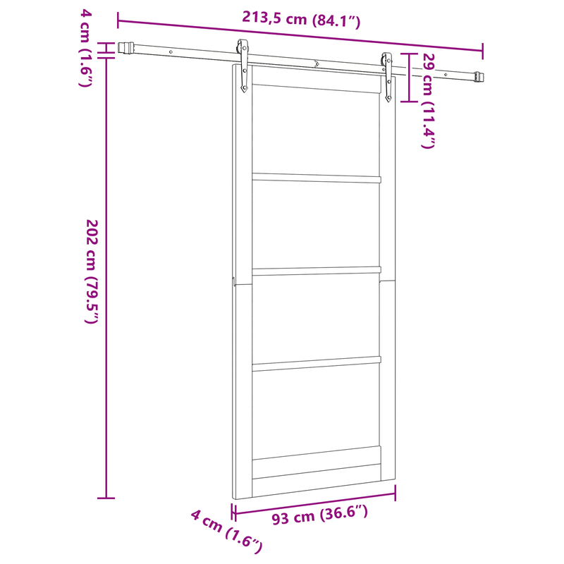Casa si Gradina - Constructii - Usi interior, exterior si garaj - Usi interior - Usa Glisanta  cu Set Hardware 'ORKDAL'din Lemn Solid Pin - Infinity.ro