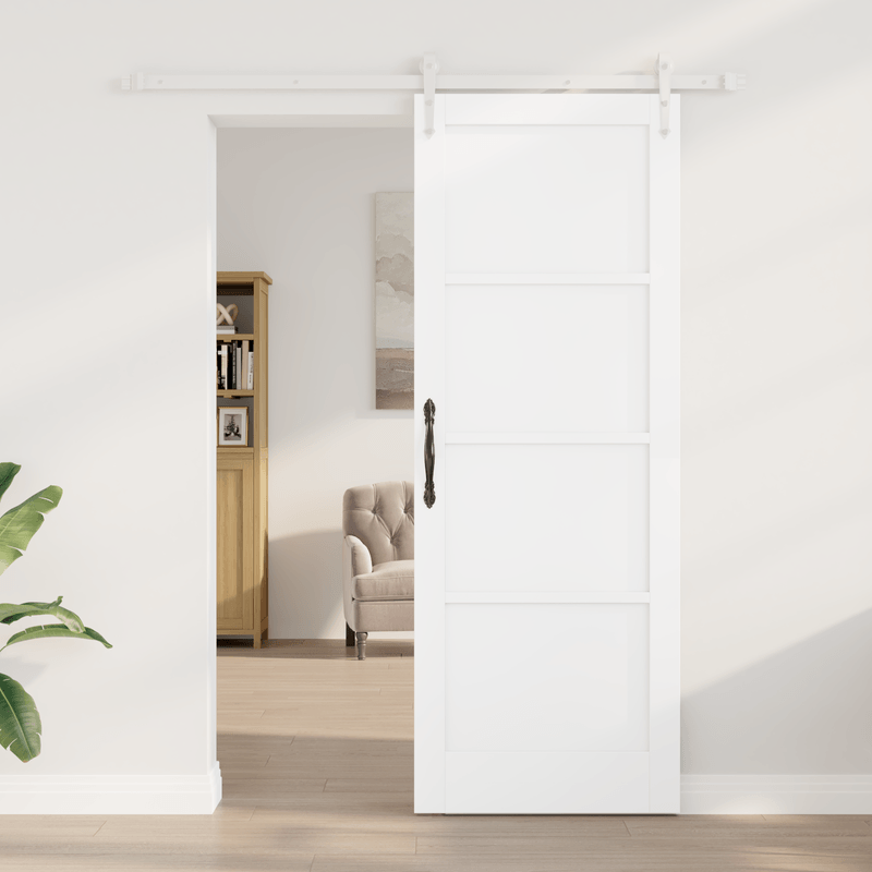 Casa si Gradina - Constructii - Usi interior, exterior si garaj - Usi interior - Usa glisanta  cu set de accesorii Alb 78x211 cm Lemn masiv Pin - Infinity.ro