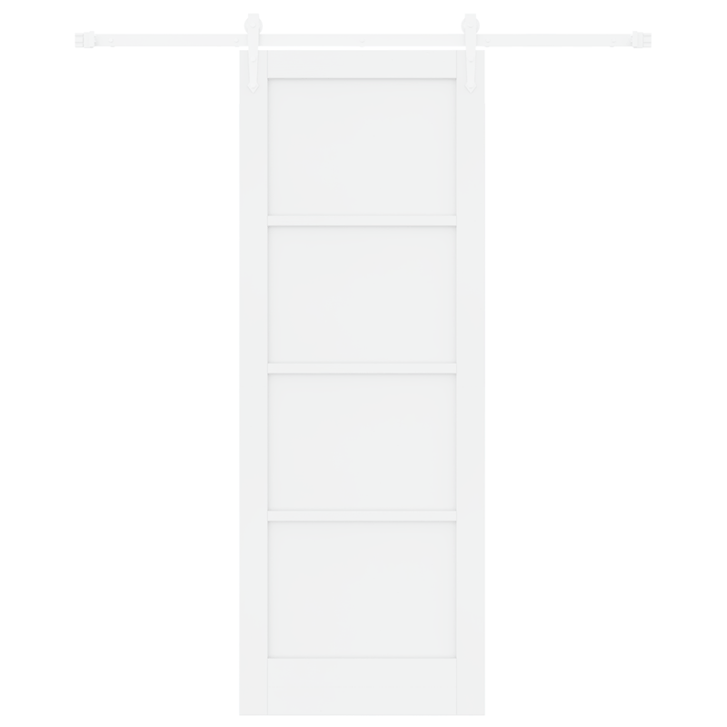 Casa si Gradina - Constructii - Usi interior, exterior si garaj - Usi interior - Usa glisanta  cu set de accesorii Alb 78x211 cm Lemn masiv Pin - Infinity.ro