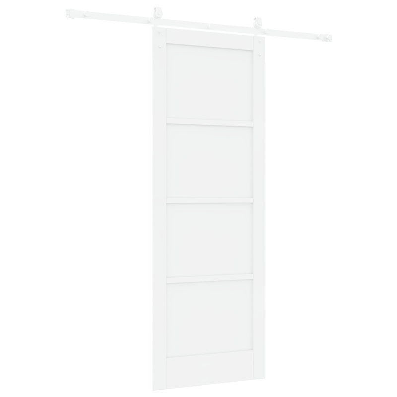 Casa si Gradina - Constructii - Usi interior, exterior si garaj - Usi interior - Usa glisanta  cu set de accesorii Alb 78x211 cm Lemn masiv Pin - Infinity.ro
